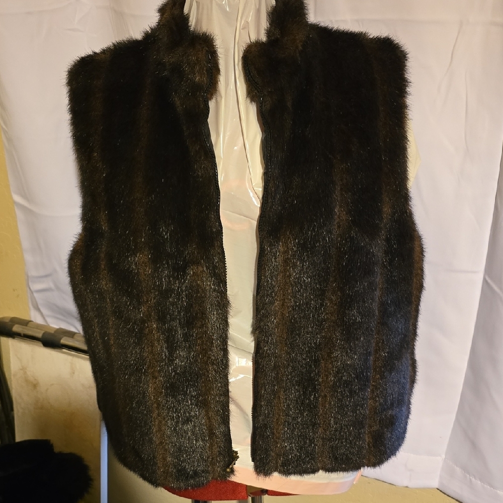 Investments Dark Brown and Black Vest